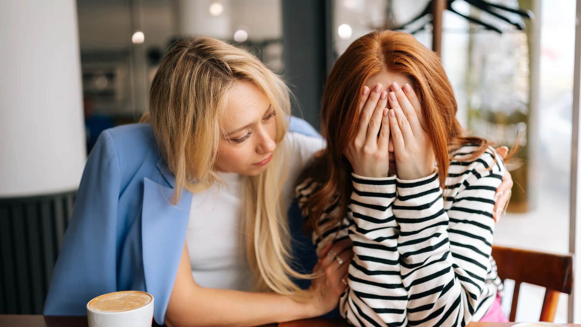 woman who knows better than to give unsolicited advice telling her friend what do you think you want to do about this situation