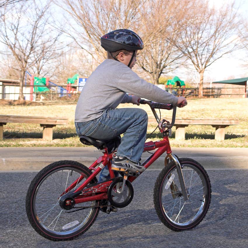 kid riding his bike all day