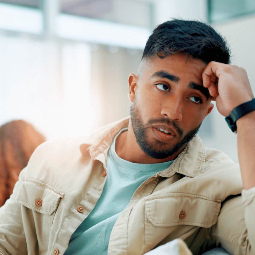 man who is secretly resentful saying no worries