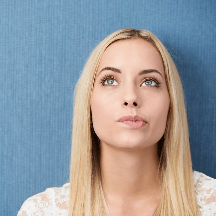 woman having an intense vision