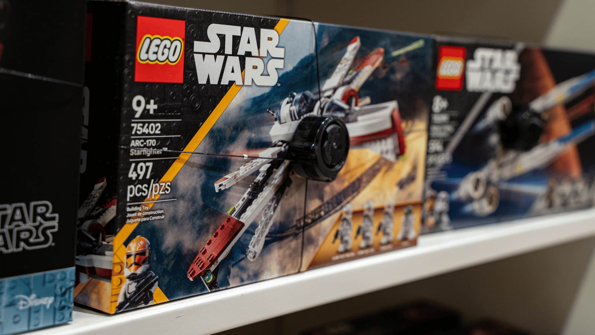 lego sets in store shelf