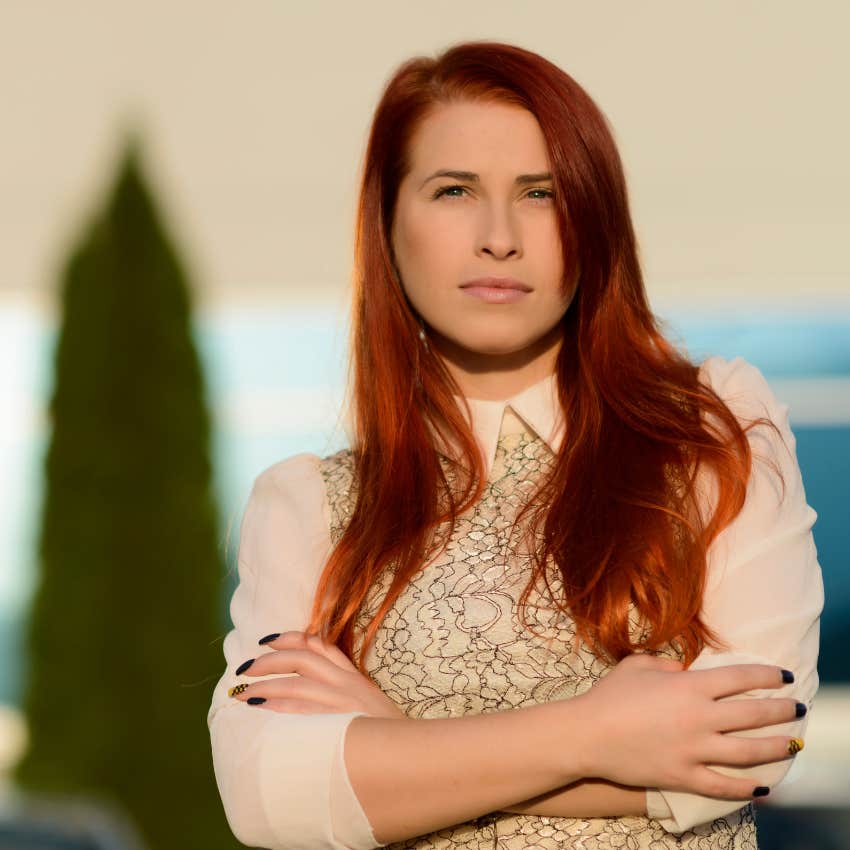 woman saying something isn't funny