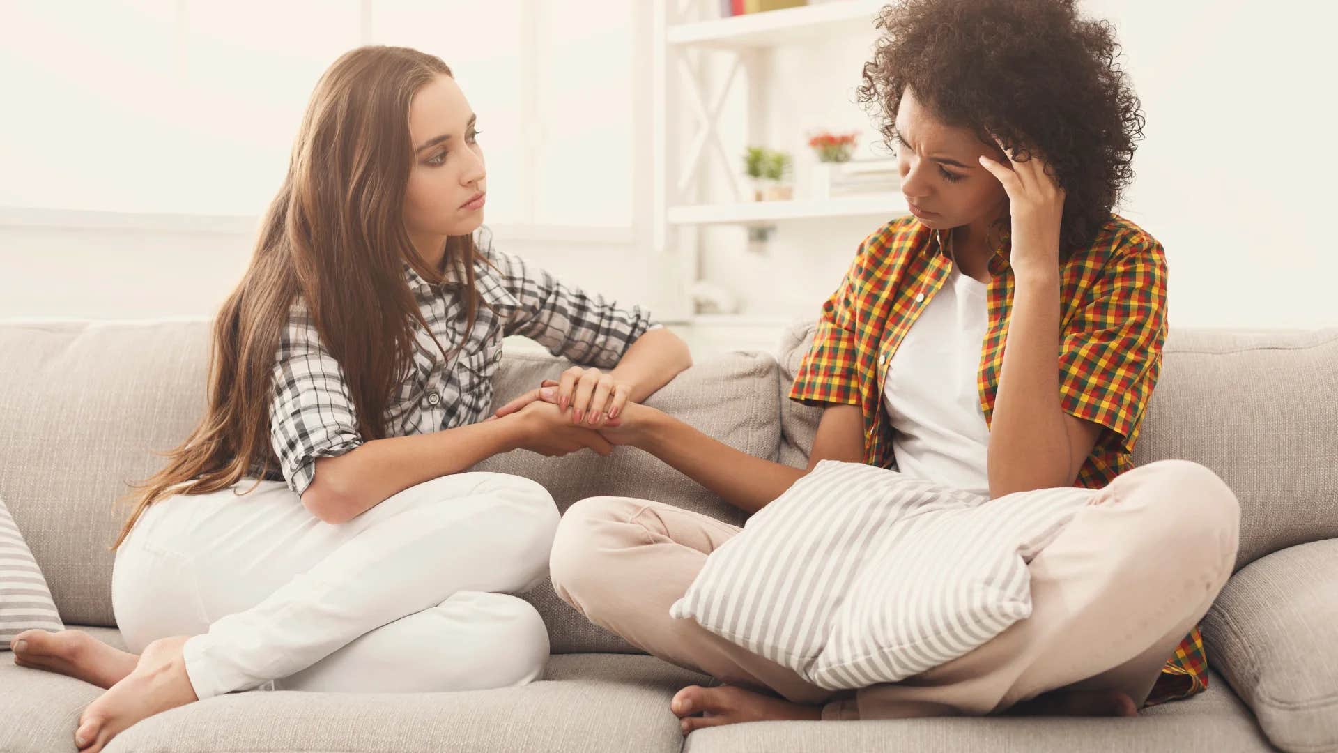woman stuck in the 20th century telling friend i love how you just don't care what people think