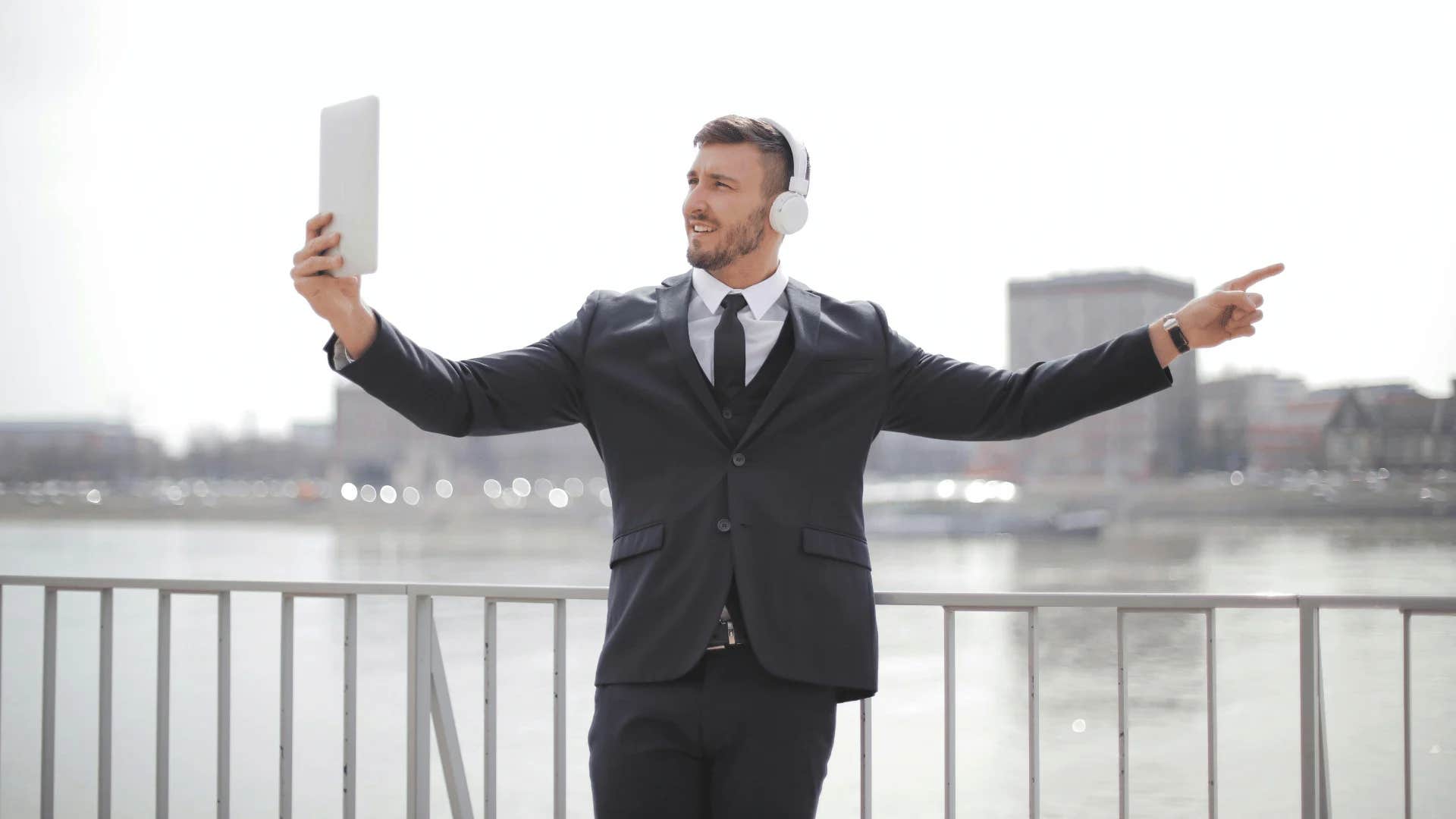 man with amazing luck being flexible