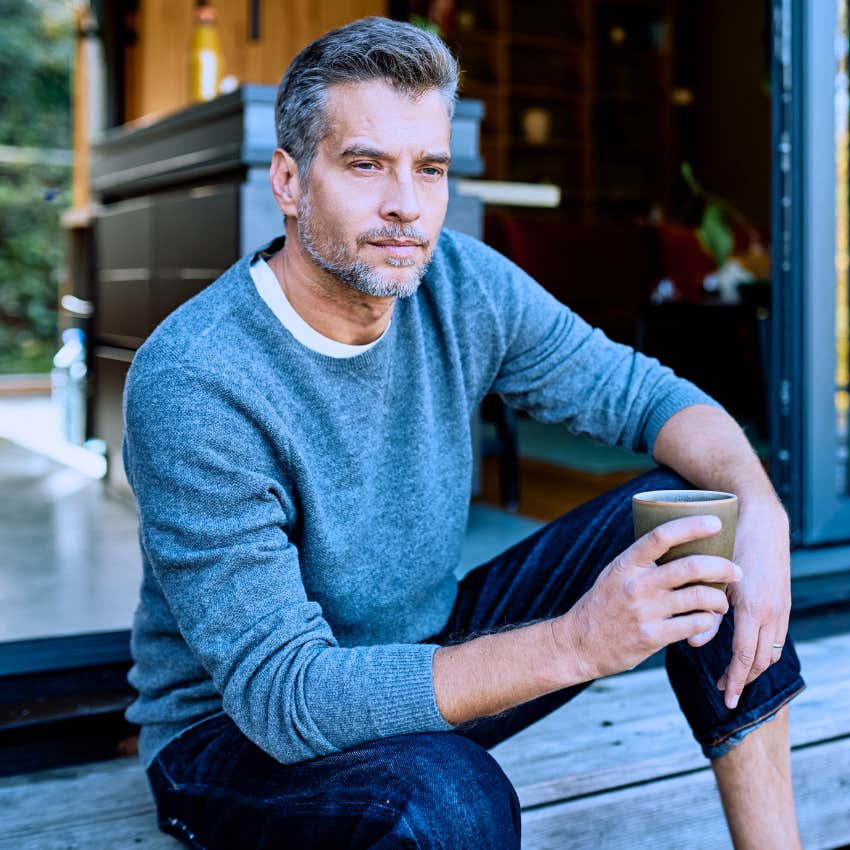 Man spending time alone and going outside.