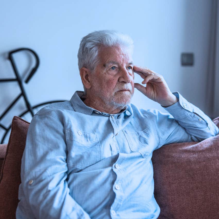 Emotionally numb man dealing with nervous system issues at home.