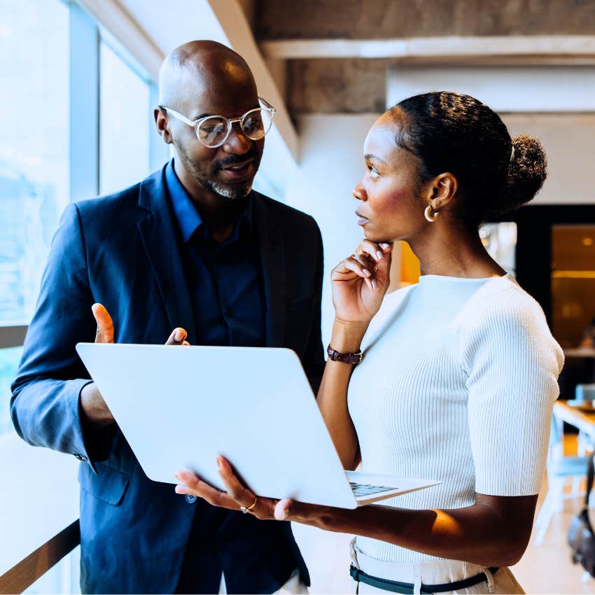 resilient woman not afraid to ask for help talking to her boss
