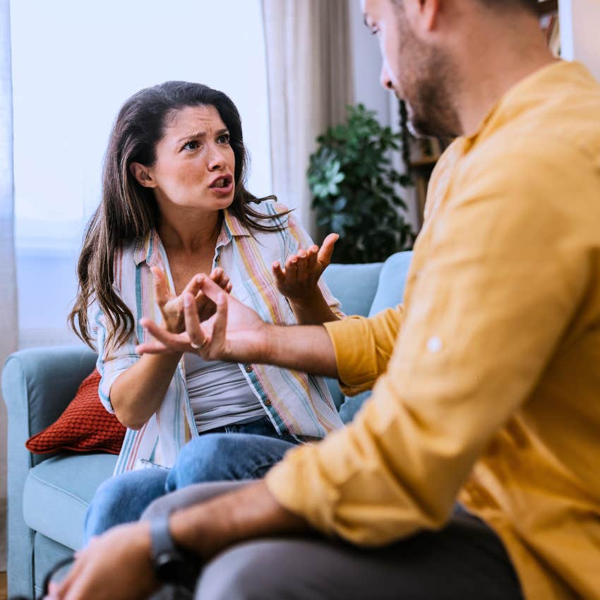 Adult woman who gets anxiously attached with her partner.