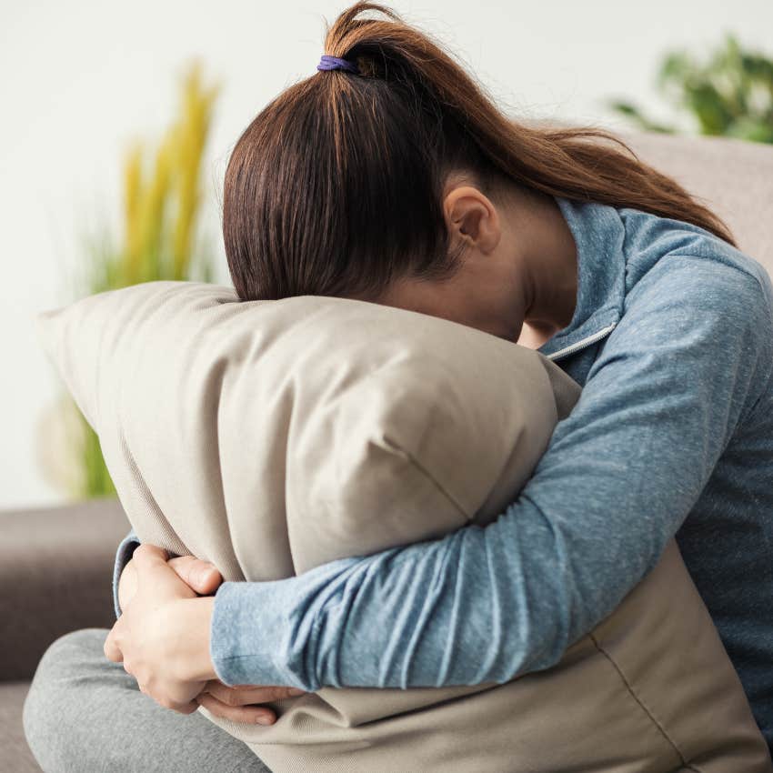 lonely woman disappearing from her loved ones