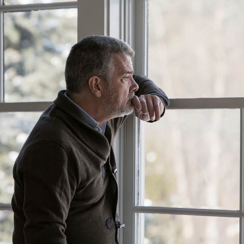 lonely man saying he's fine