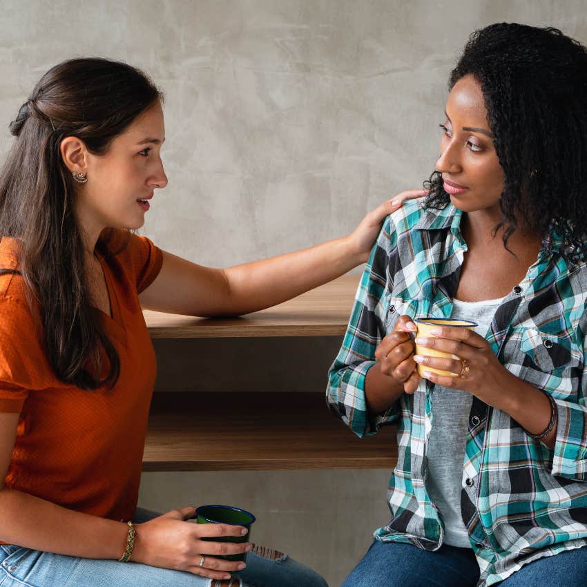 woman saying i'm going to take a step back