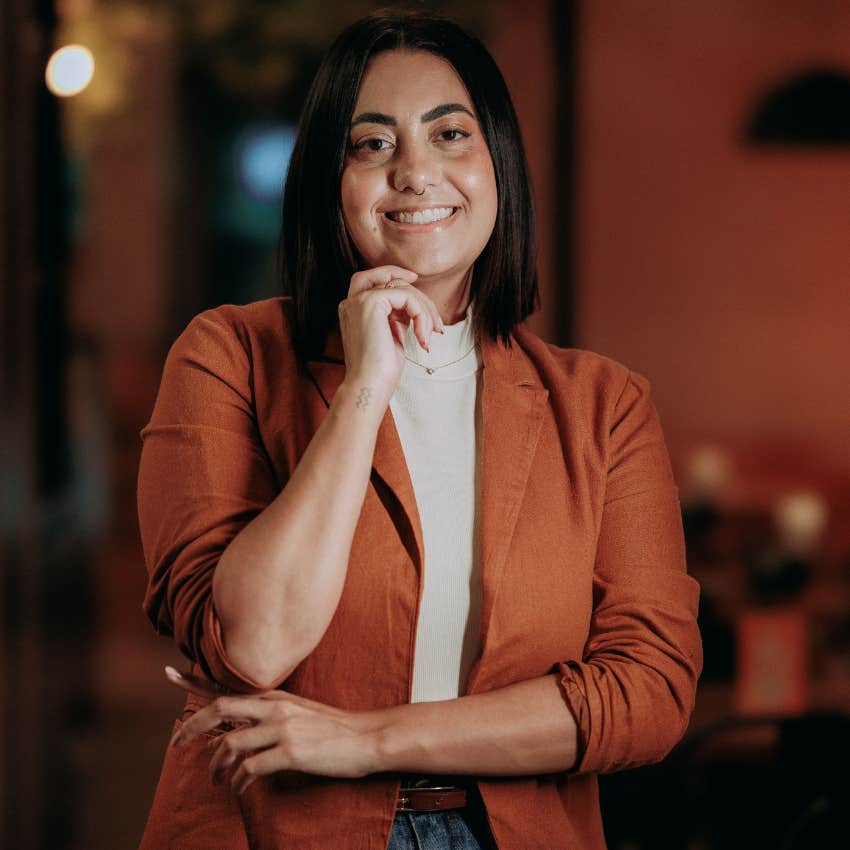 woman who trusts herself saying i can do this confidently