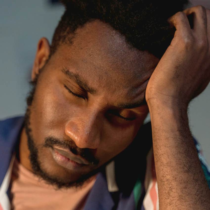 sad man tired of being strong saying i don't know what to do