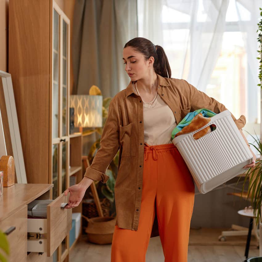woman is tired of carrying the mental load of household but she can't sit still with chores