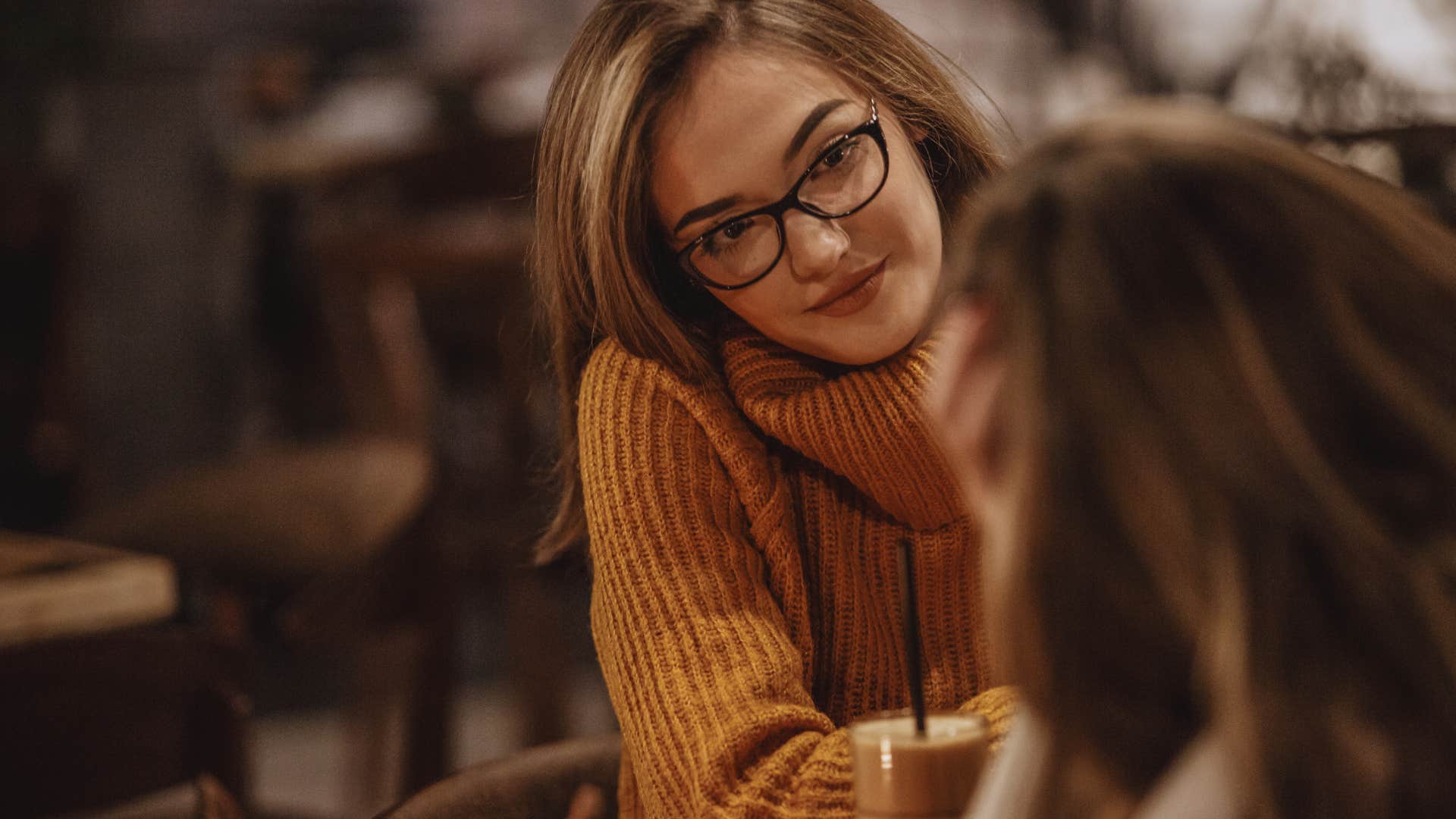 selective extrovert listening to her friend