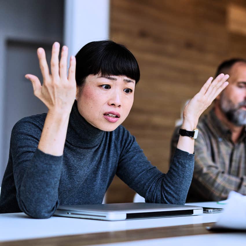Gen Z woman at work talking about how exhausted she is