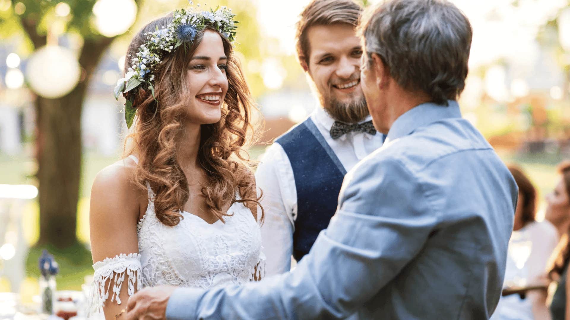 boomer man dancing with his daughter at expensive wedding