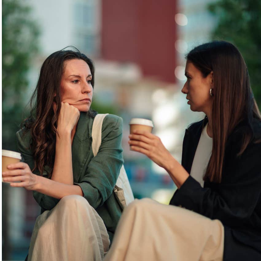emotionally deep woman asking her friend what she thinks and why she thinks that way