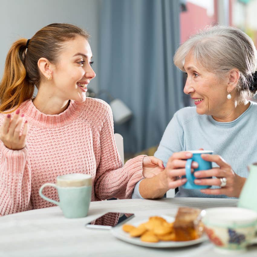 exceptional grandma passing down wisdom to her teen granddaughter