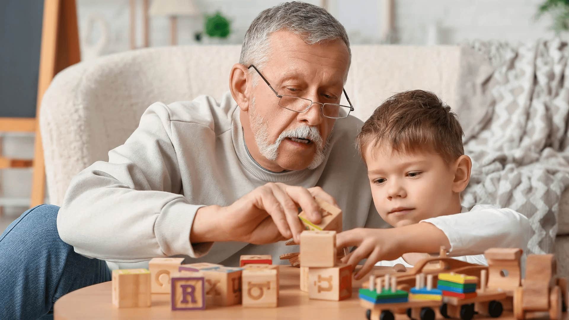 grandfather bonding with grandson sharing his stories