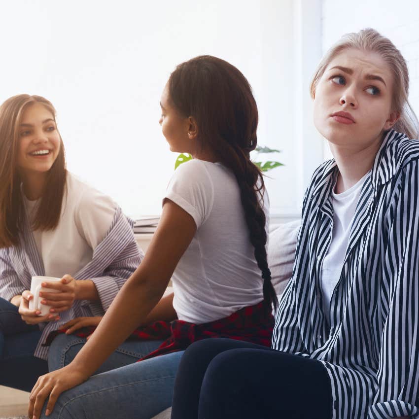 woman who feels drained when she spends time with other people