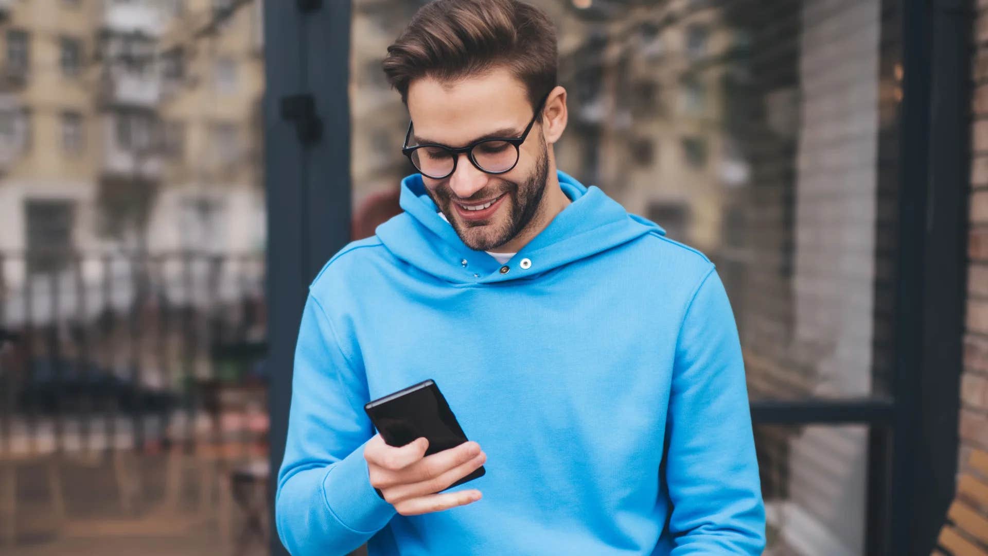 young man refusing to pay bank fees on the app