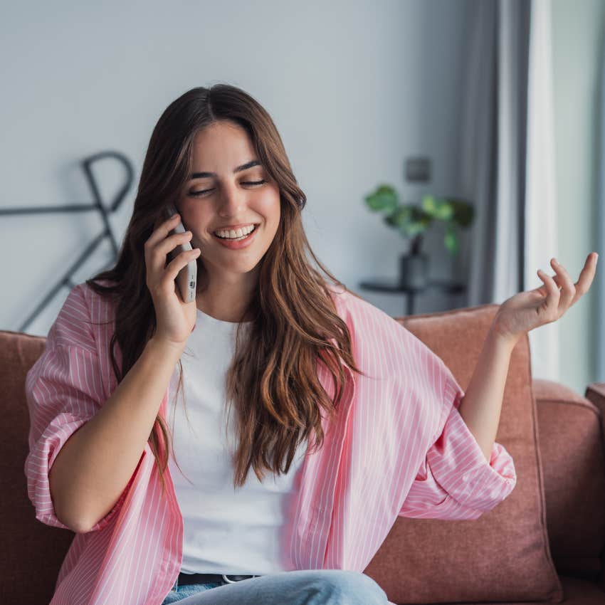 woman using humor to avoid showing her emotions