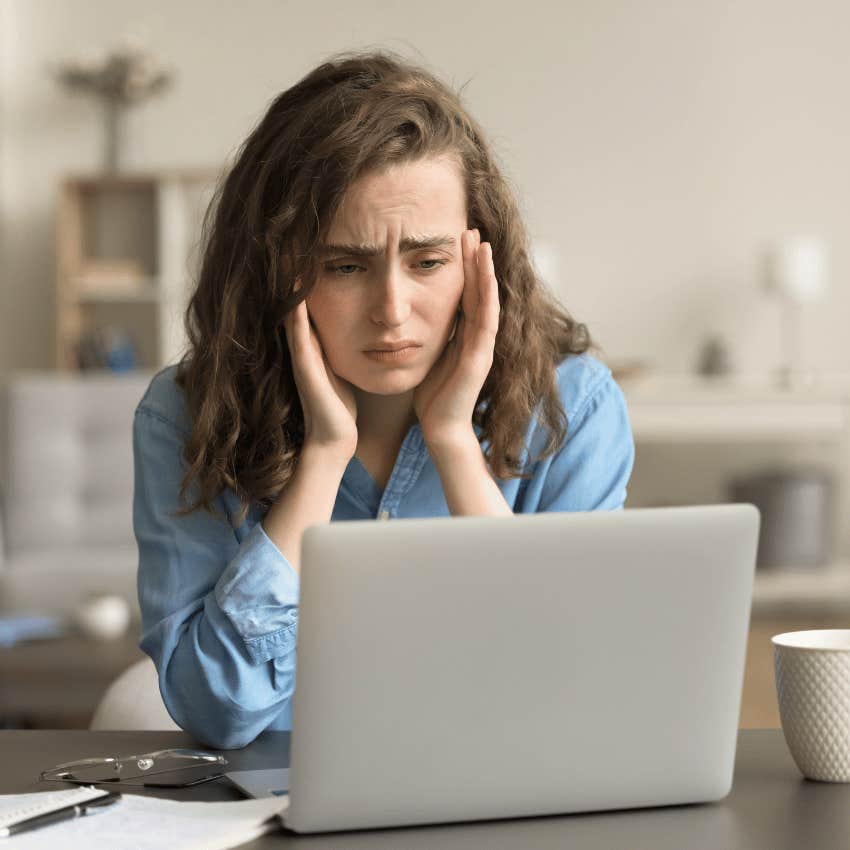 woman reading sketchy phrase toxic company sneaks into their job descriptions hours of availability