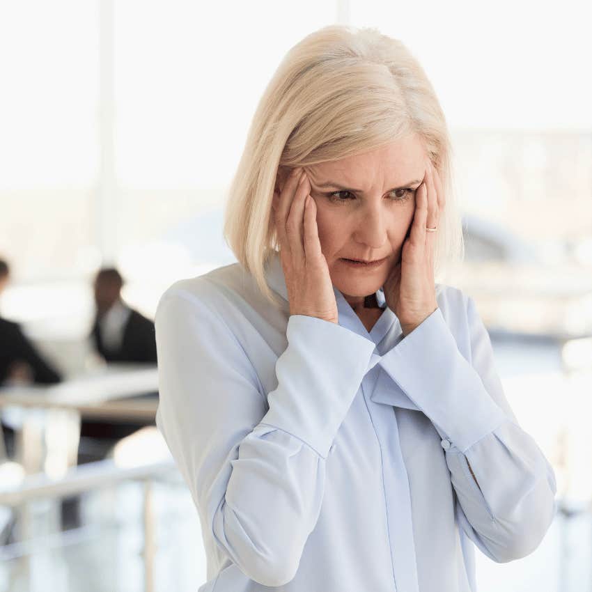 woman over 45 going upstairs for something and forgetting why
