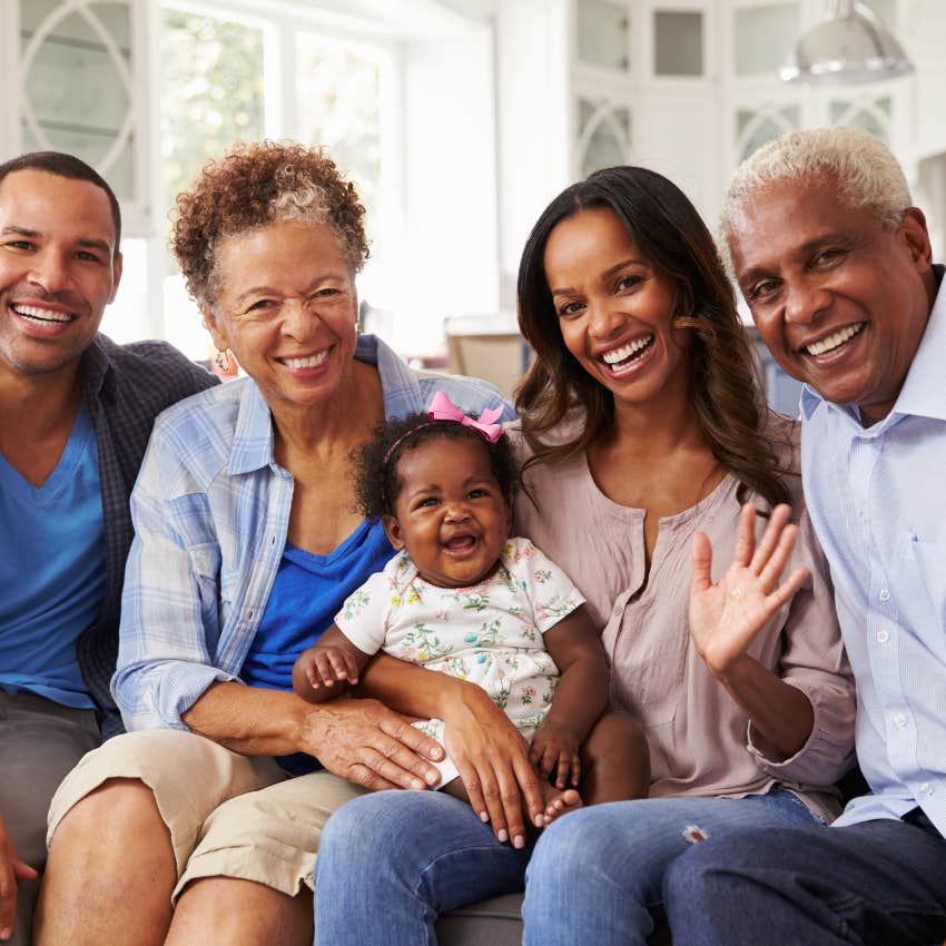 millennial parents with their parents and kid