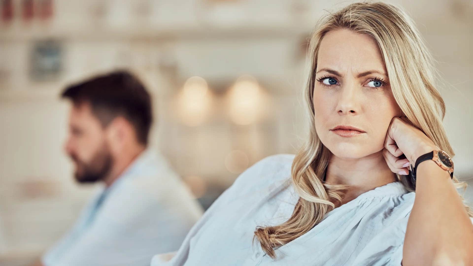 woman checking out of her marriage saying it's fine