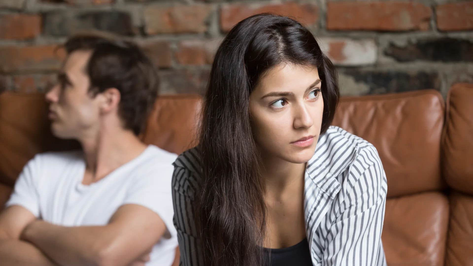 woman checking out of her marriage being silent