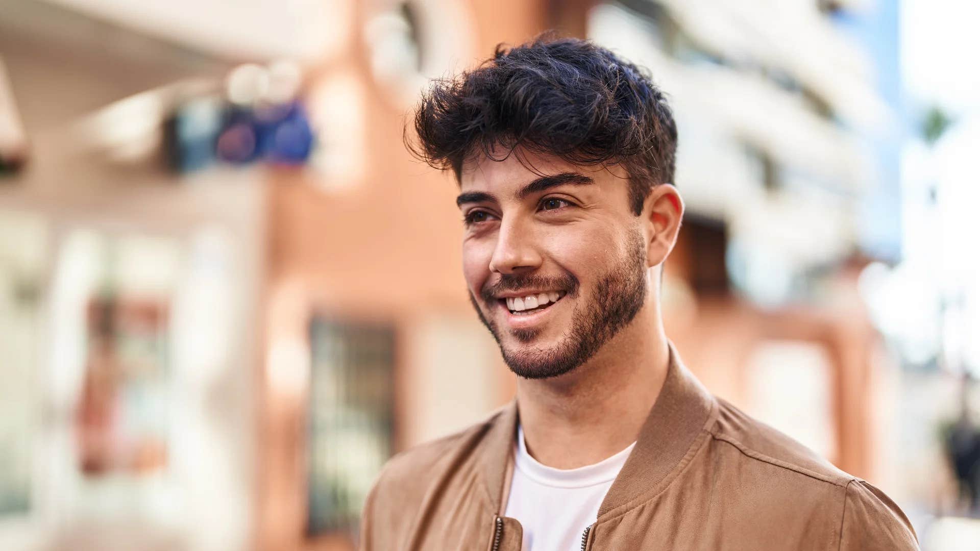 happy man hearing woman say i know it wasn't your intent but
