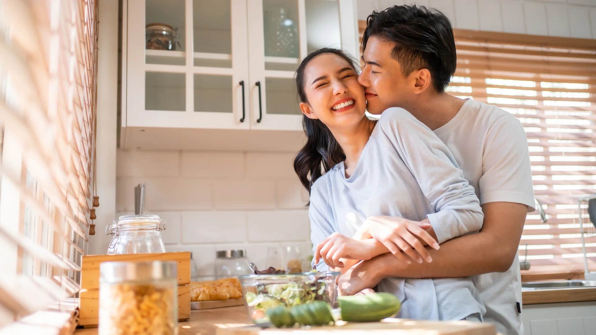 woman who loves being married to her husband telling him will you help me unscrew this