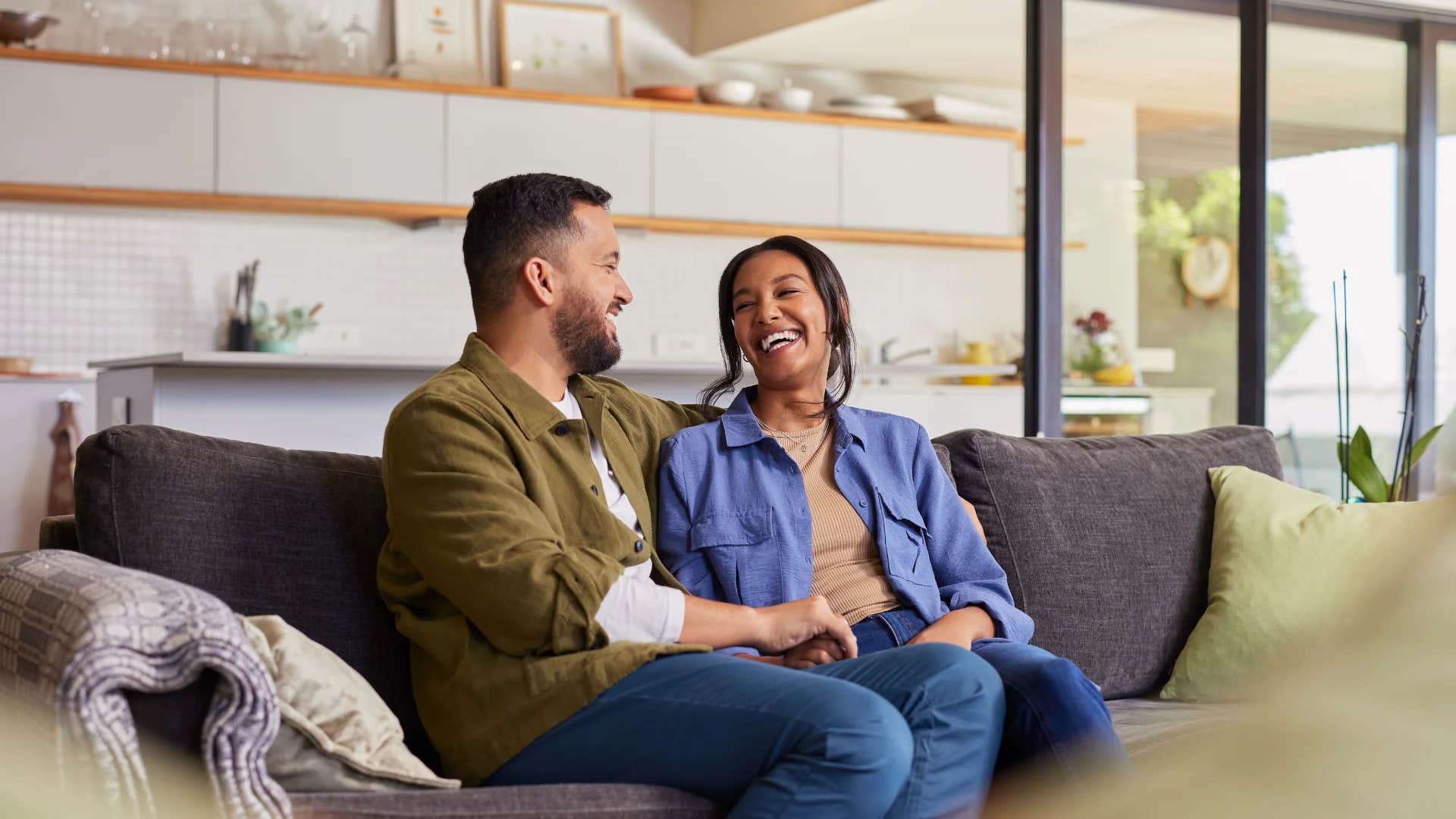 wife telling happy husband thank you