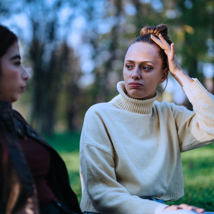 woman saying that's too hard for me to her friend