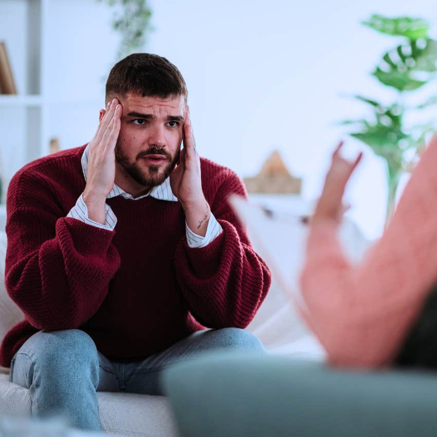 young man dealing with overstepping family members