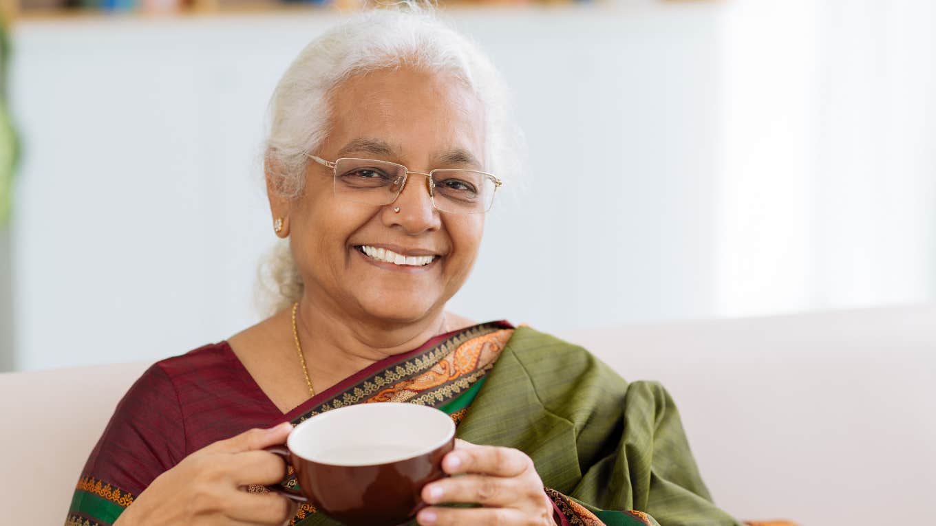 elderly woman smiling