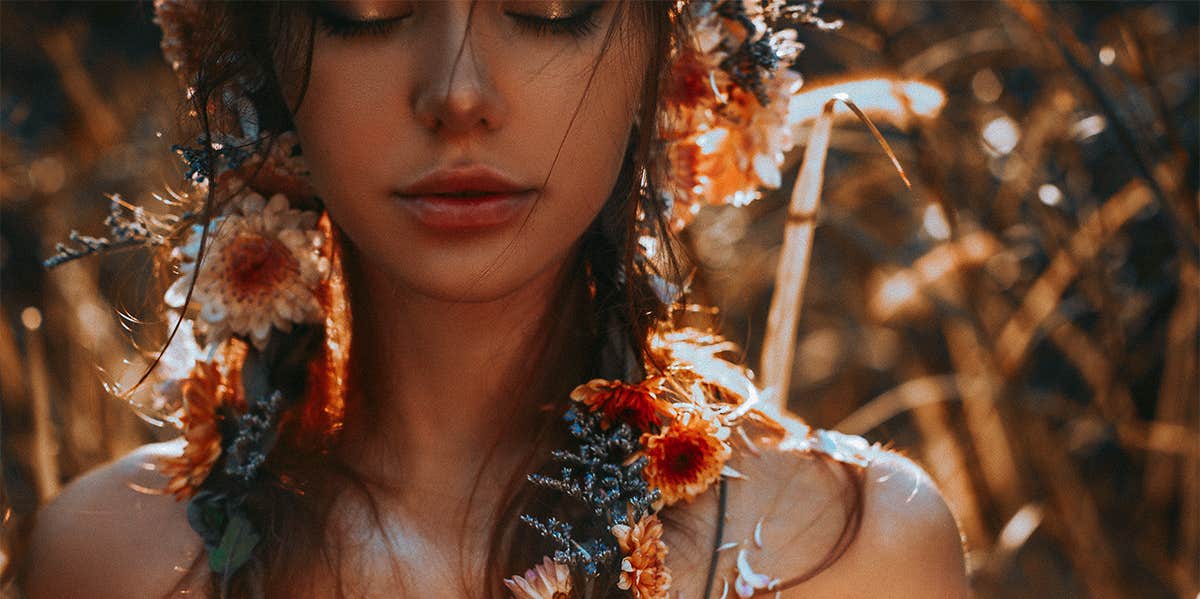 25 Signs Your Spiritual Journey Is Finally On The Right Track spiritual woman wearing flowers