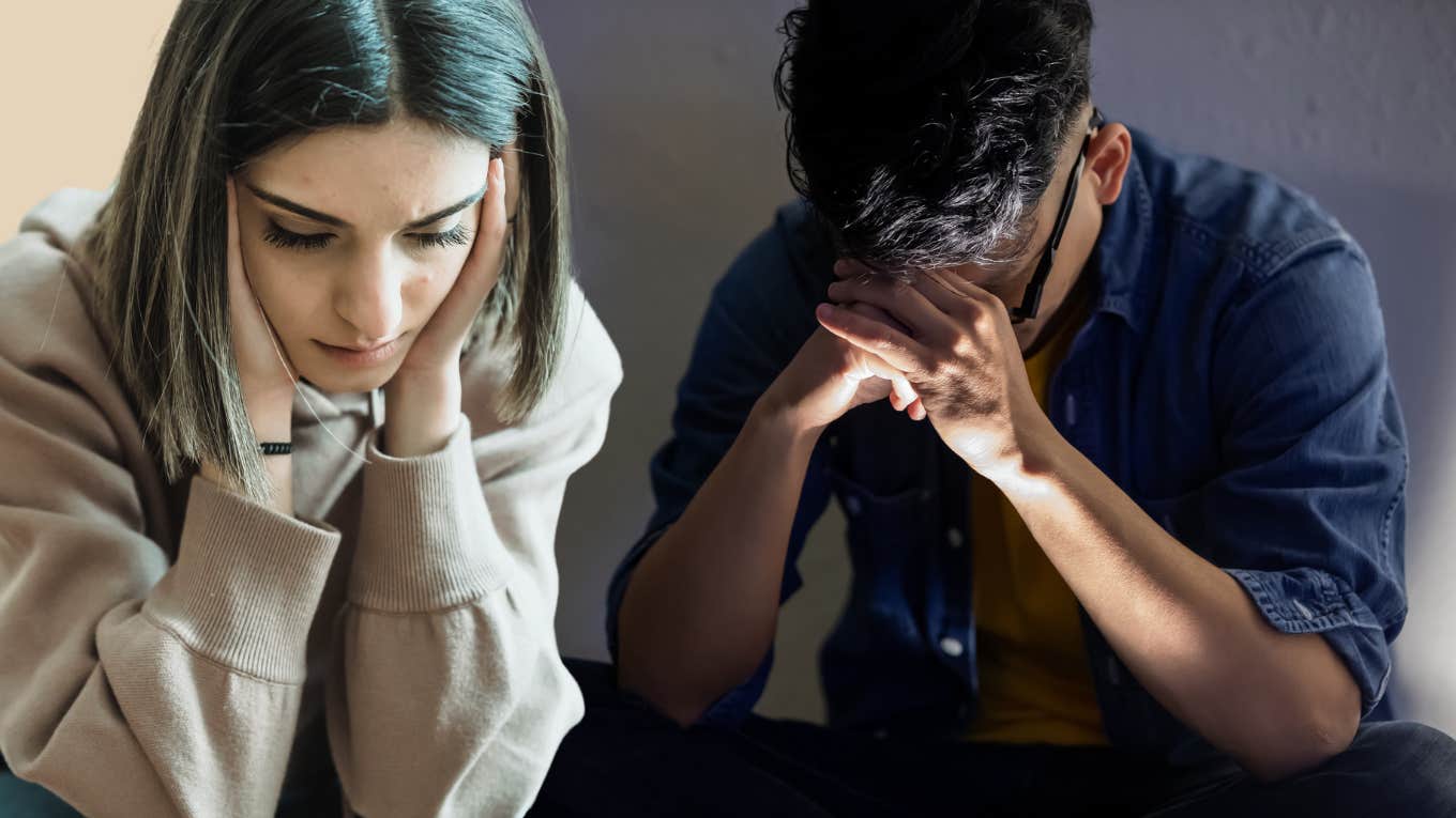 3 Tiny Mistakes Smart Women Make That Ruin Relationships Man and woman stressing