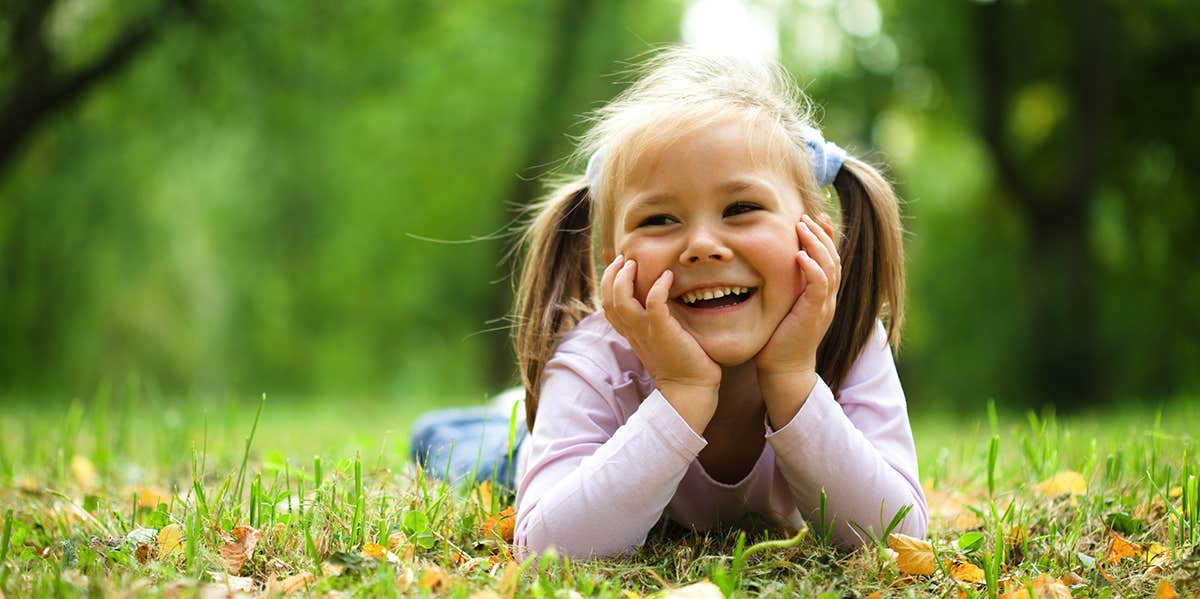 little girl smiling