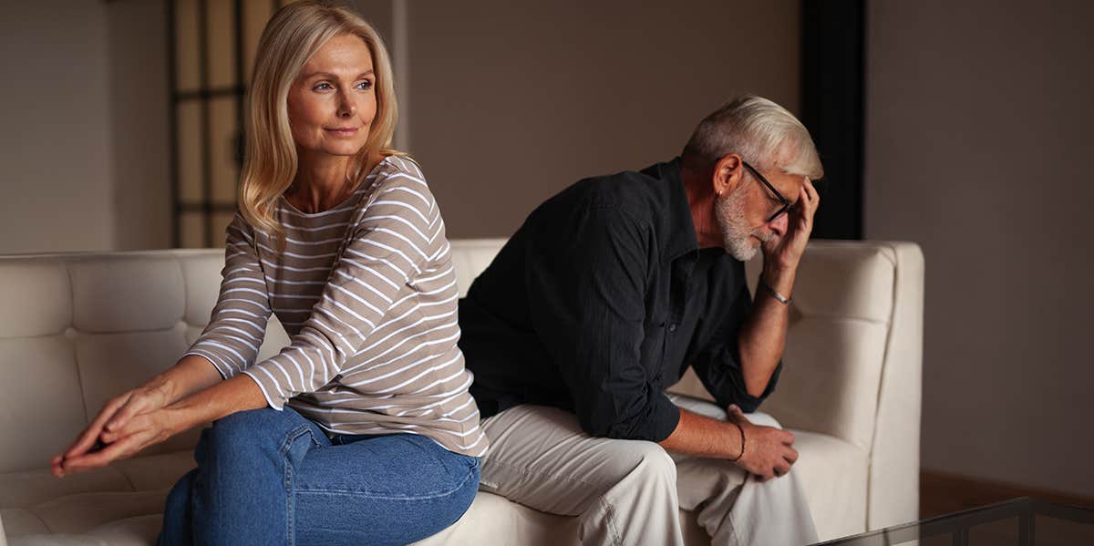 3 Ways To Avoid The Dreaded "Gray Divorce" older couple having problems