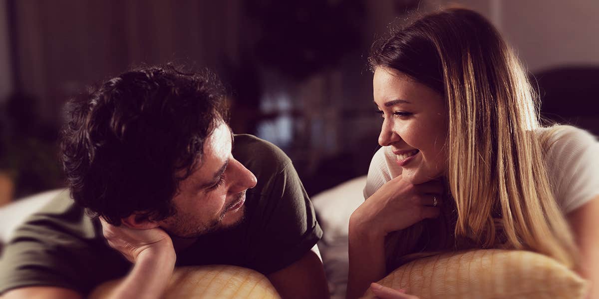 3 Ways To Know For Sure He's The Right Guy For You couple looking at each other