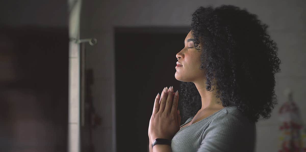 woman meditating