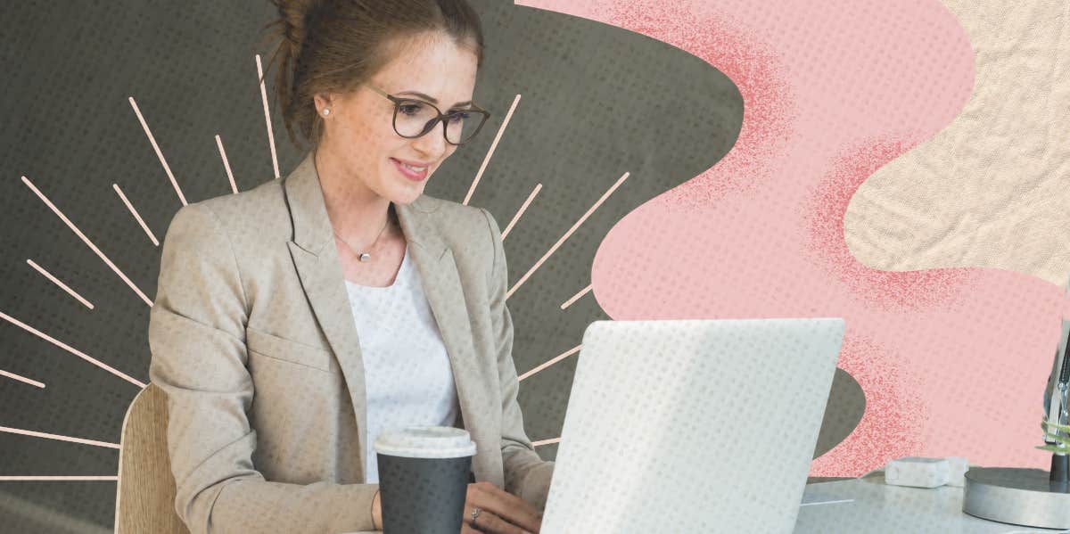 Woman working on laptop