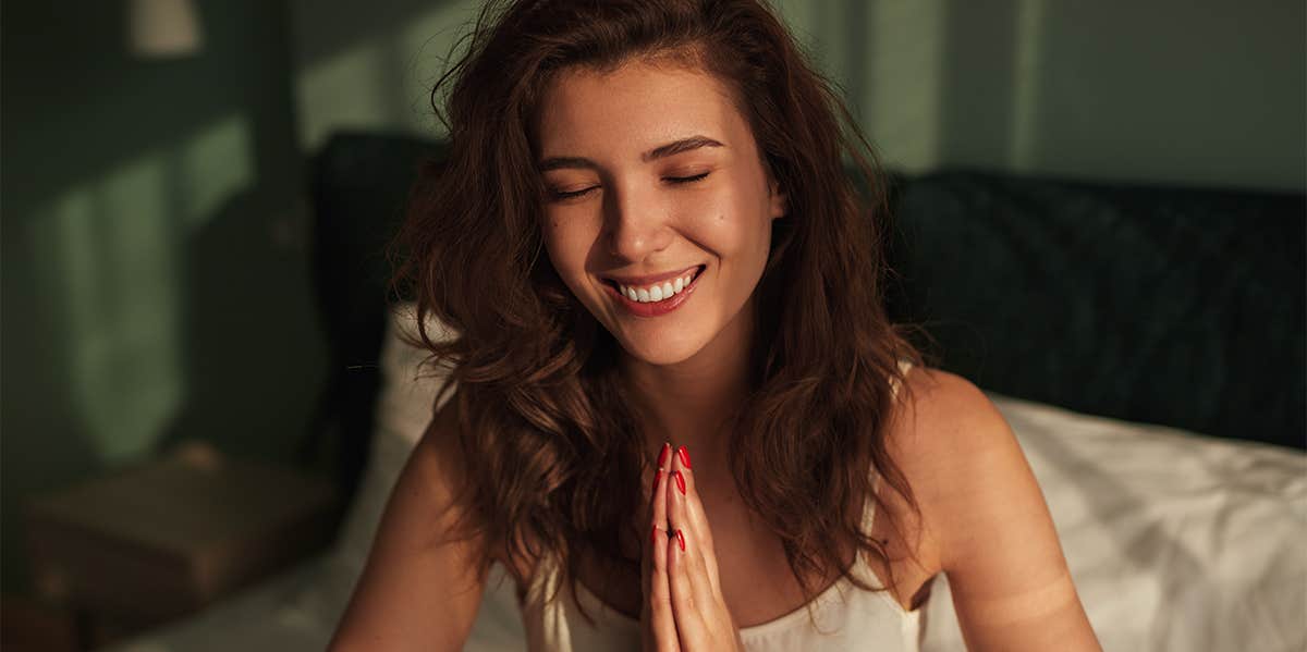 hopeful smiling woman