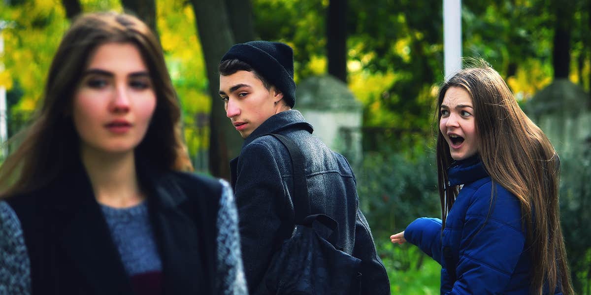 5 Signs A Man Is Polyamorous And Doesn't Just Want To Cheat In Relationships man staring at woman