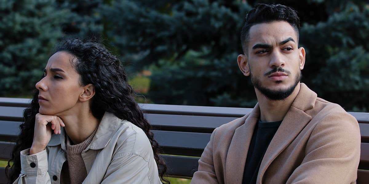 5 Signs Your Man Uses Passive-Aggressive Power To Control Everything unhappy boyfriend and girlfriend