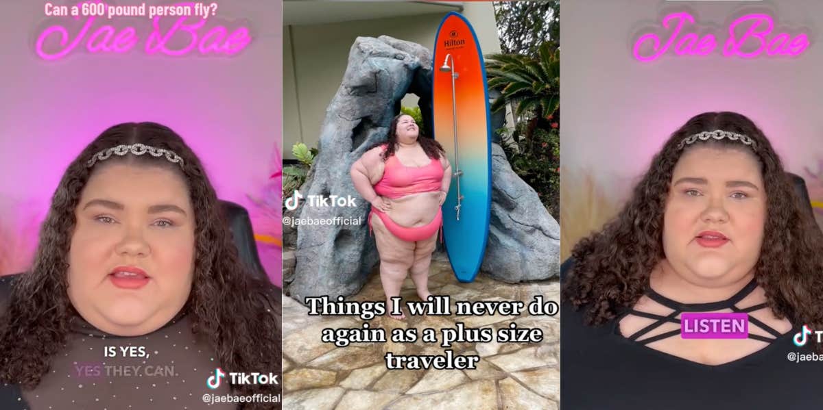 Woman Shares The 5 Things Plus-Size Travelers Hate-- ‘Airlines Should Do A Better Job Accommodating Us’ Jaeylnn plus-size travel blogger TikTok