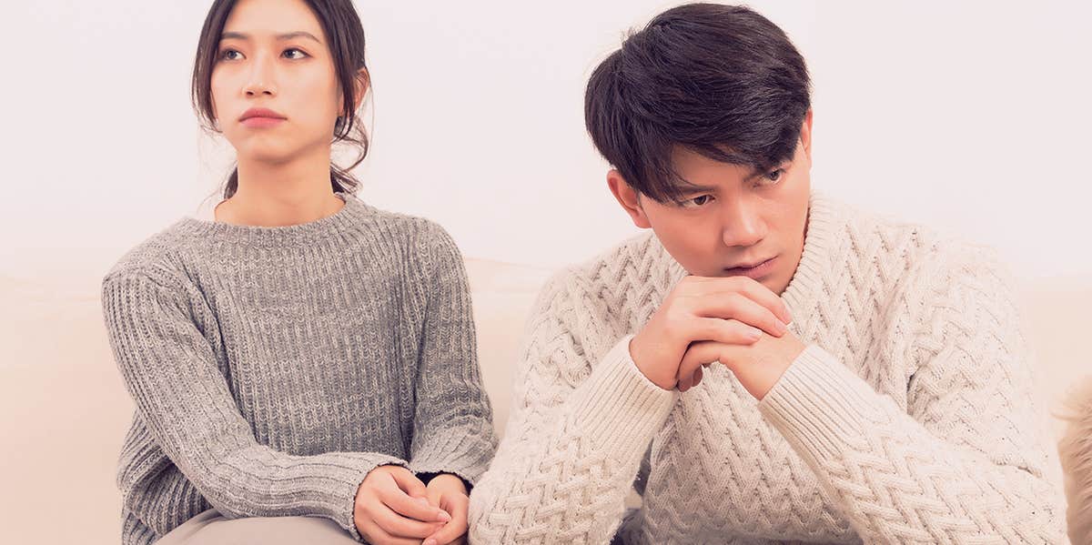 The 5 "Golden Rules" Of Fighting Fair With Your Spouse unhappy couple
